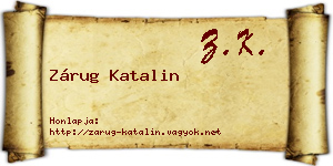 Zárug Katalin névjegykártya